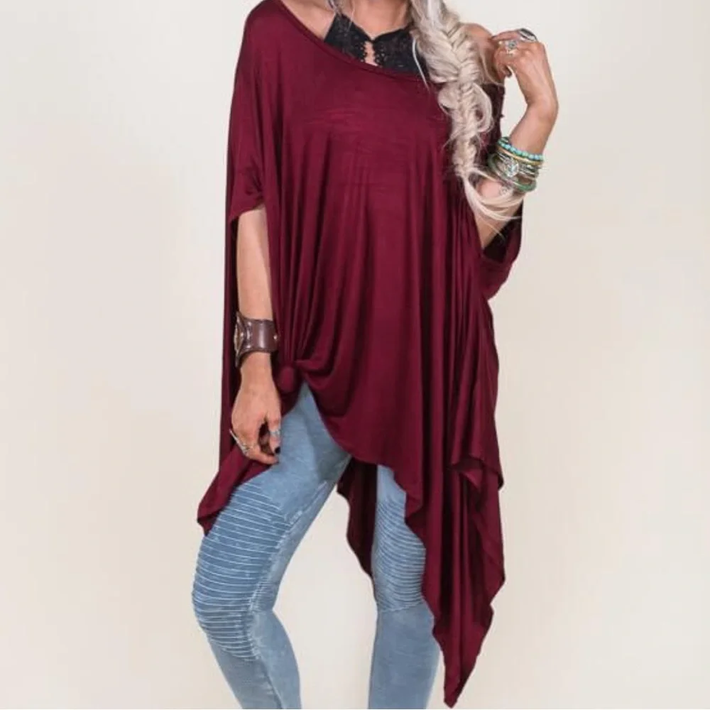 Three Bird Nest Burgundy Wren Tunic NWT - Picture 4 of 8